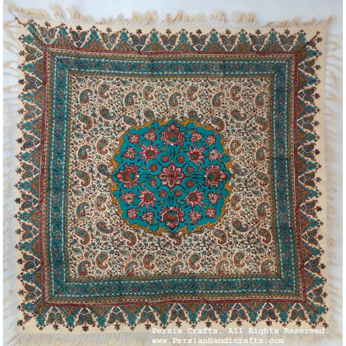Persian Tapestry (Ghalamkar) Tablecloth HGH3608 Persiada
